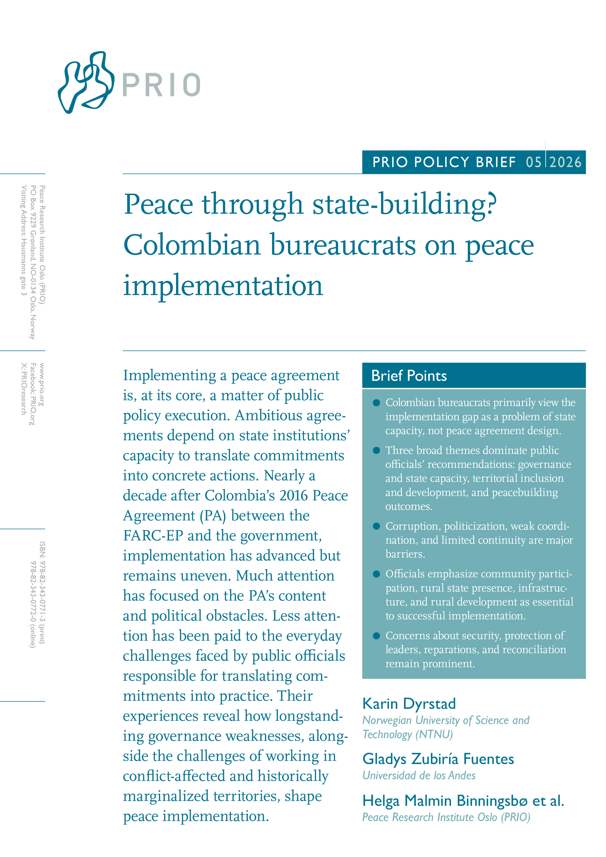PRIO Policy Brief 5, 2026 