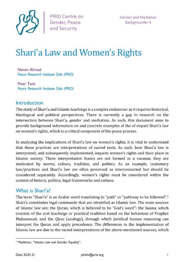 Front cover of publication. PRIO