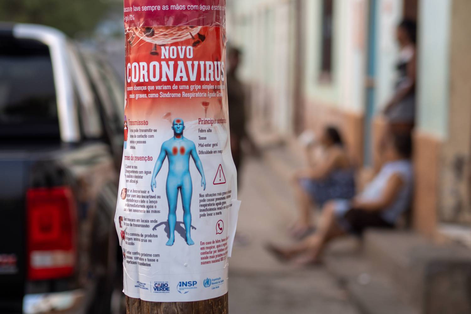 Coronavirus awareness poster, Cape Verde. Photo: Jørgen Carling