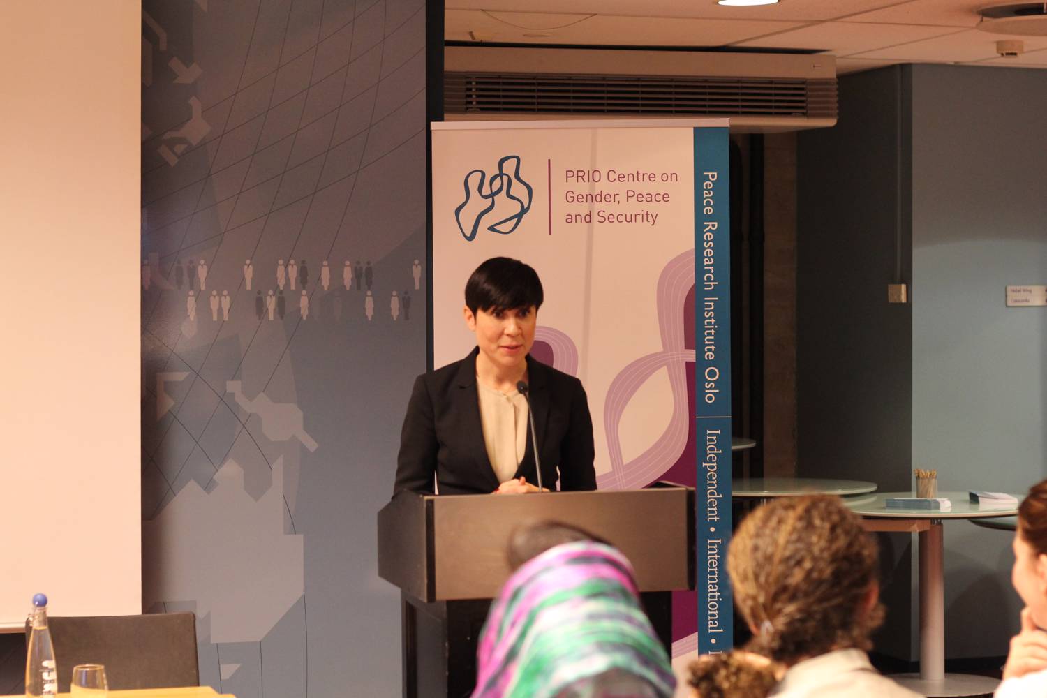 Norwegian Minister of Foreign Affairs Ine Eriksen Søreide addressing the audience at the launch of the Women, Peace and Security Index at PRIO. PRIO/Iver Kleiven