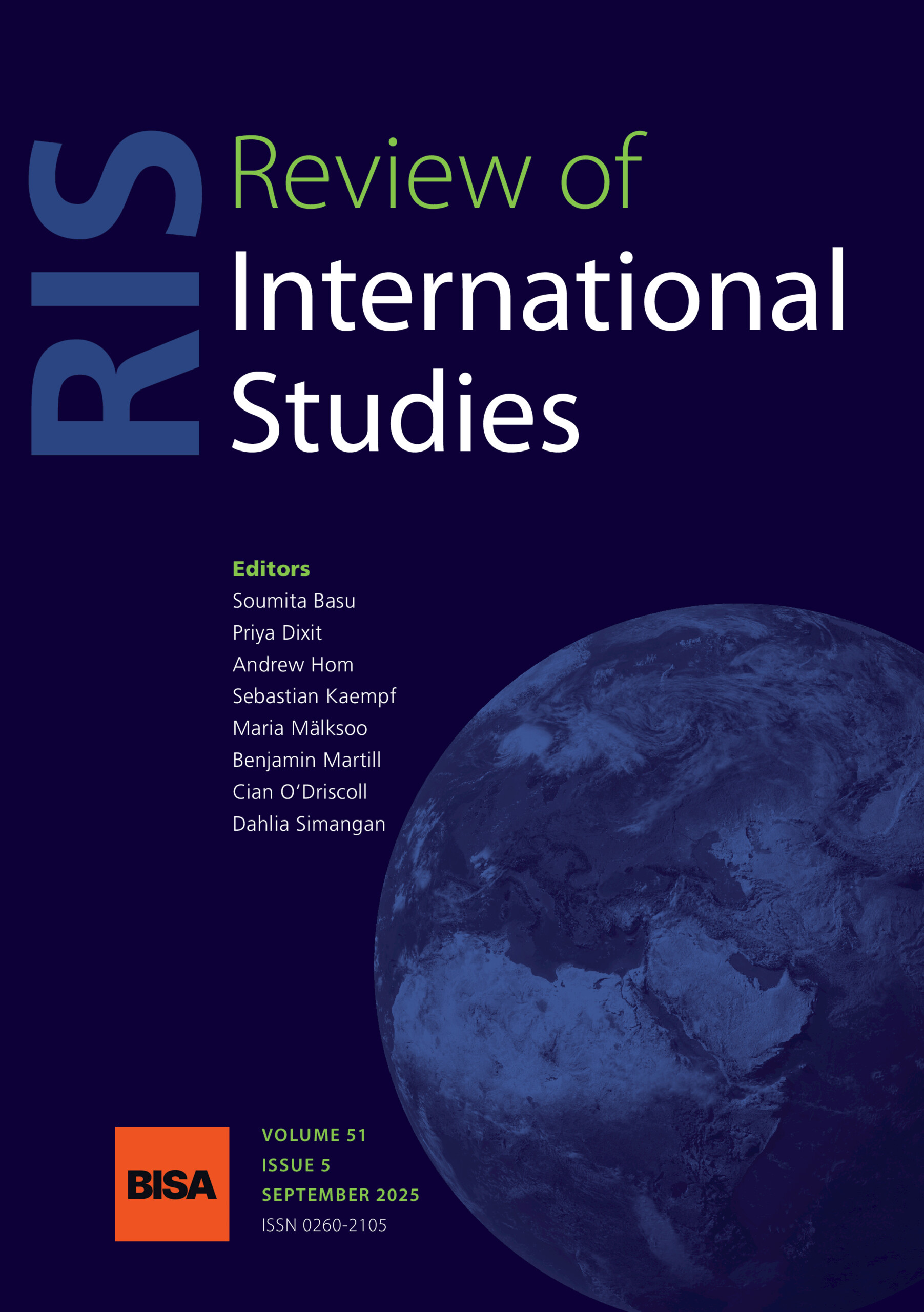Cover of RIS journal. Cambridge UP