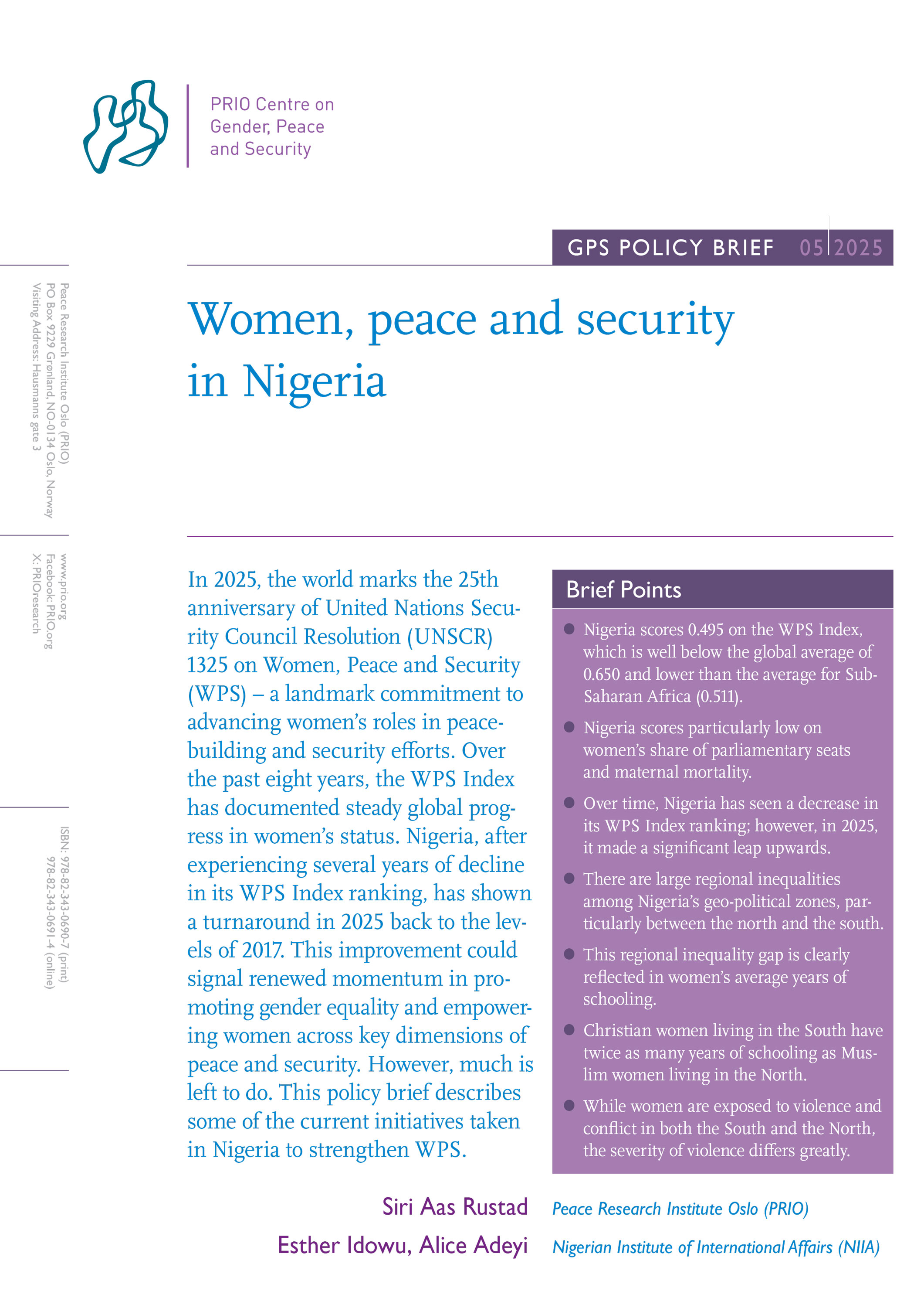 GPS Policy Brief 5, 2025. PRIO