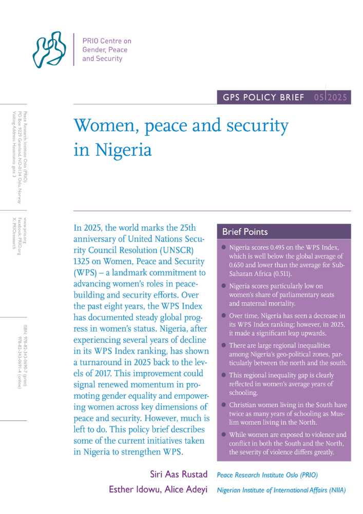 Women, peace and security in Nigeria – PRIO Centre on Gender, Peace and ...