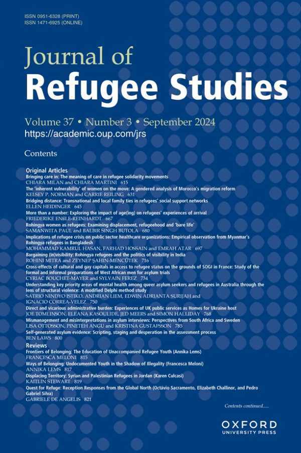 Cover page Journal of Refugee Studies
