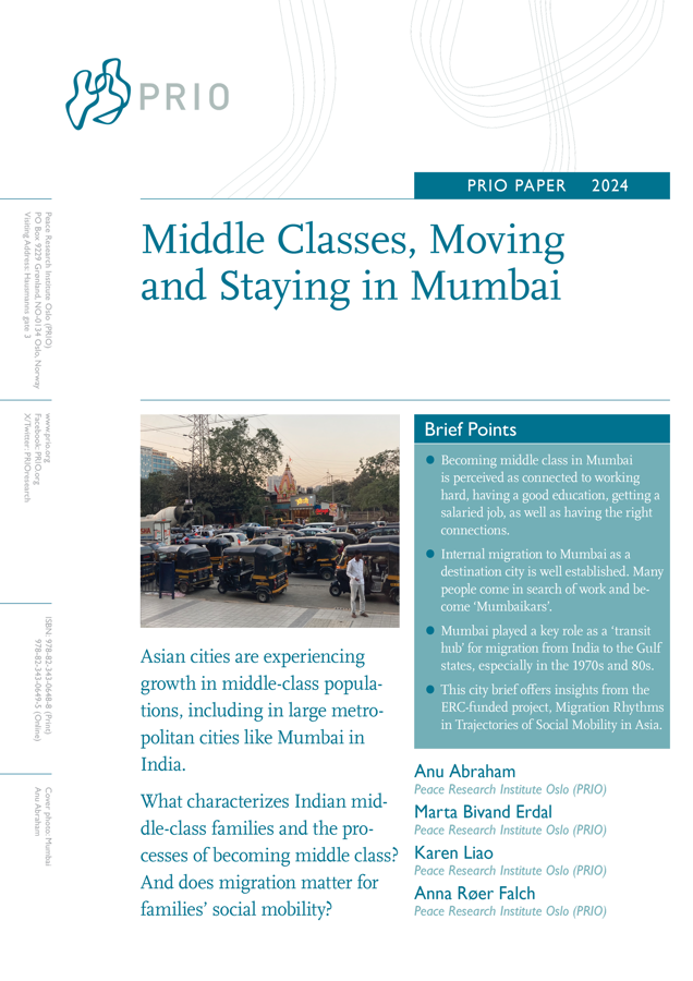 Cover - Middle Classes, Moving and Staying in Mumbai. PRIO