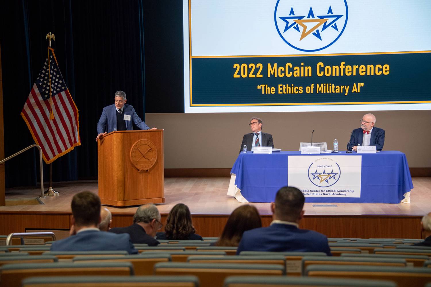 Greg Reichberg speaks at 2022 McCain Conference. Photo: U.S. Navy / Stacy Godfrey