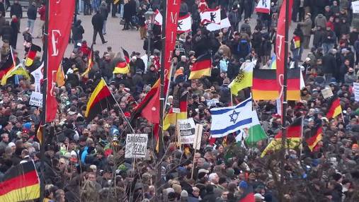 German Pegida demonstration in 2015. Photo: Kalispera Dell/Creative Commons