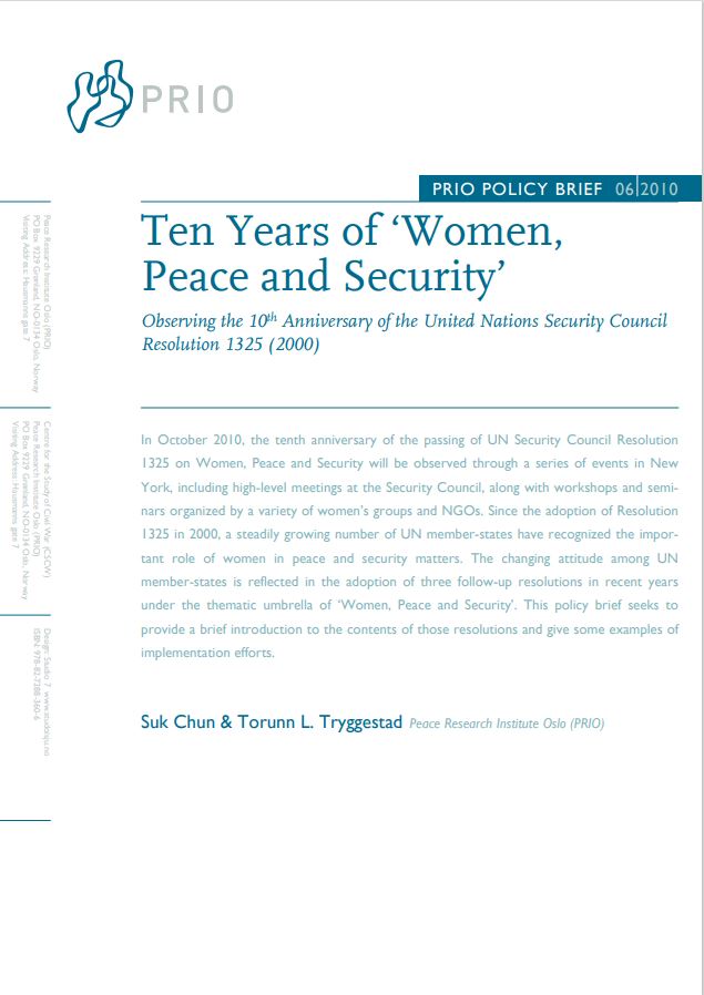PRIO Policy Brief 6/2010. PRIO