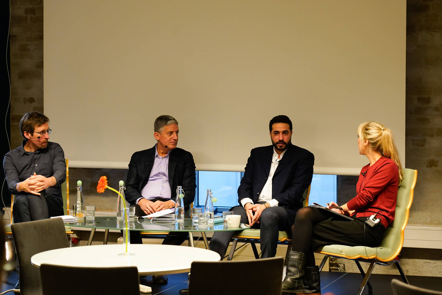 Panel discussion from left to right: Kjetil Selvik, Gregory M. Reichberg , Khaled Zaza , Maja Janmyr. Photo: PRIO / Kristin Lowater