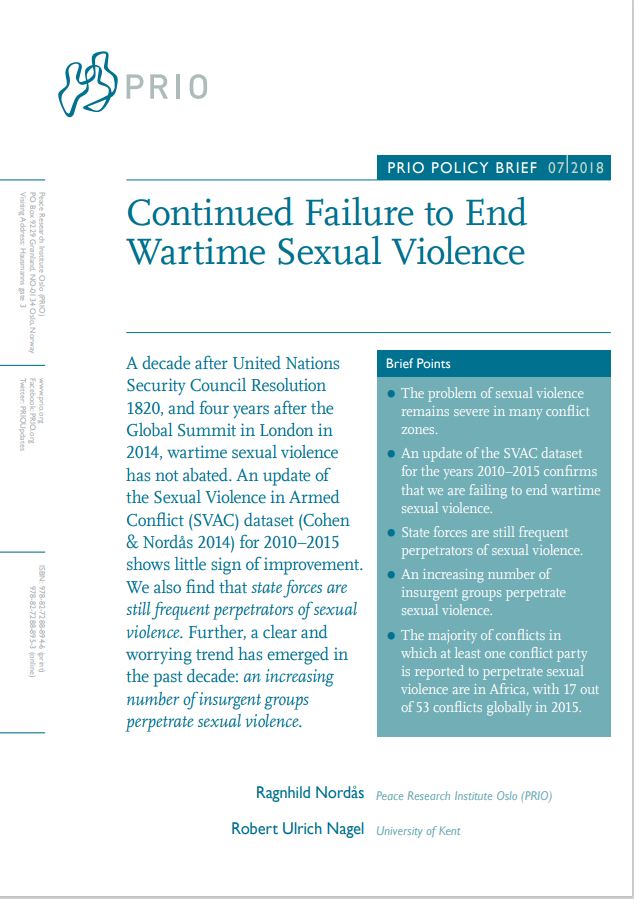 Front cover of publication. PRIO