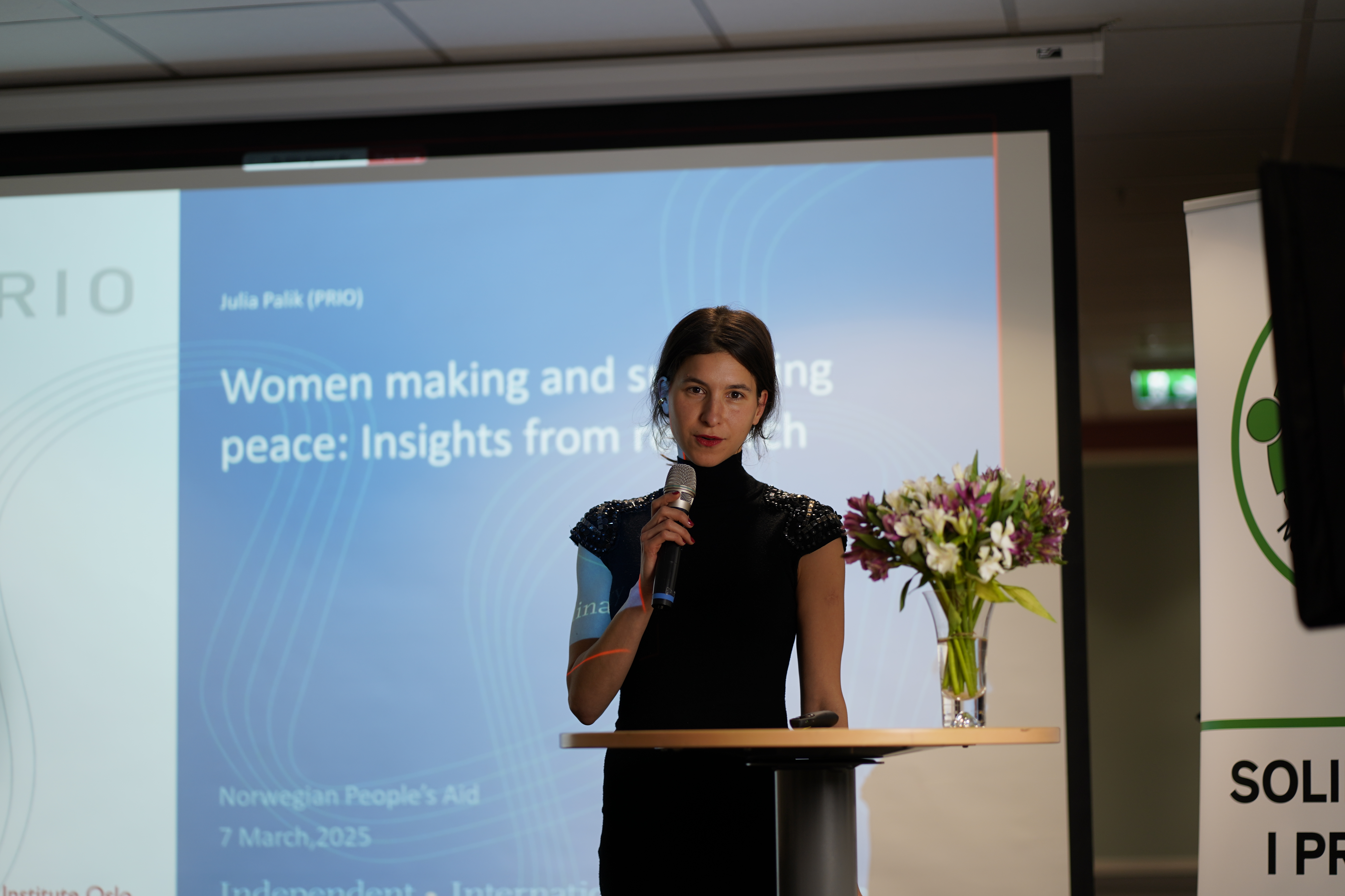 PRIO Senior Researcher at NPA Solidarity event. Photo: Stine Bosheim 