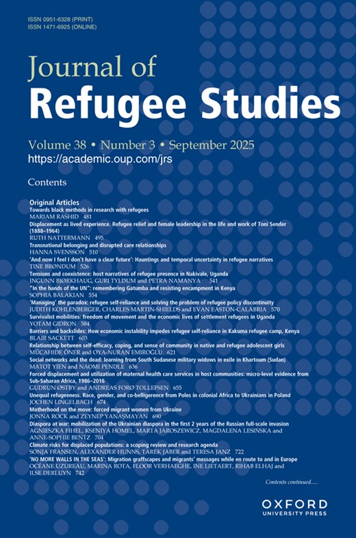 Journal of refugee studies. Oxford University press