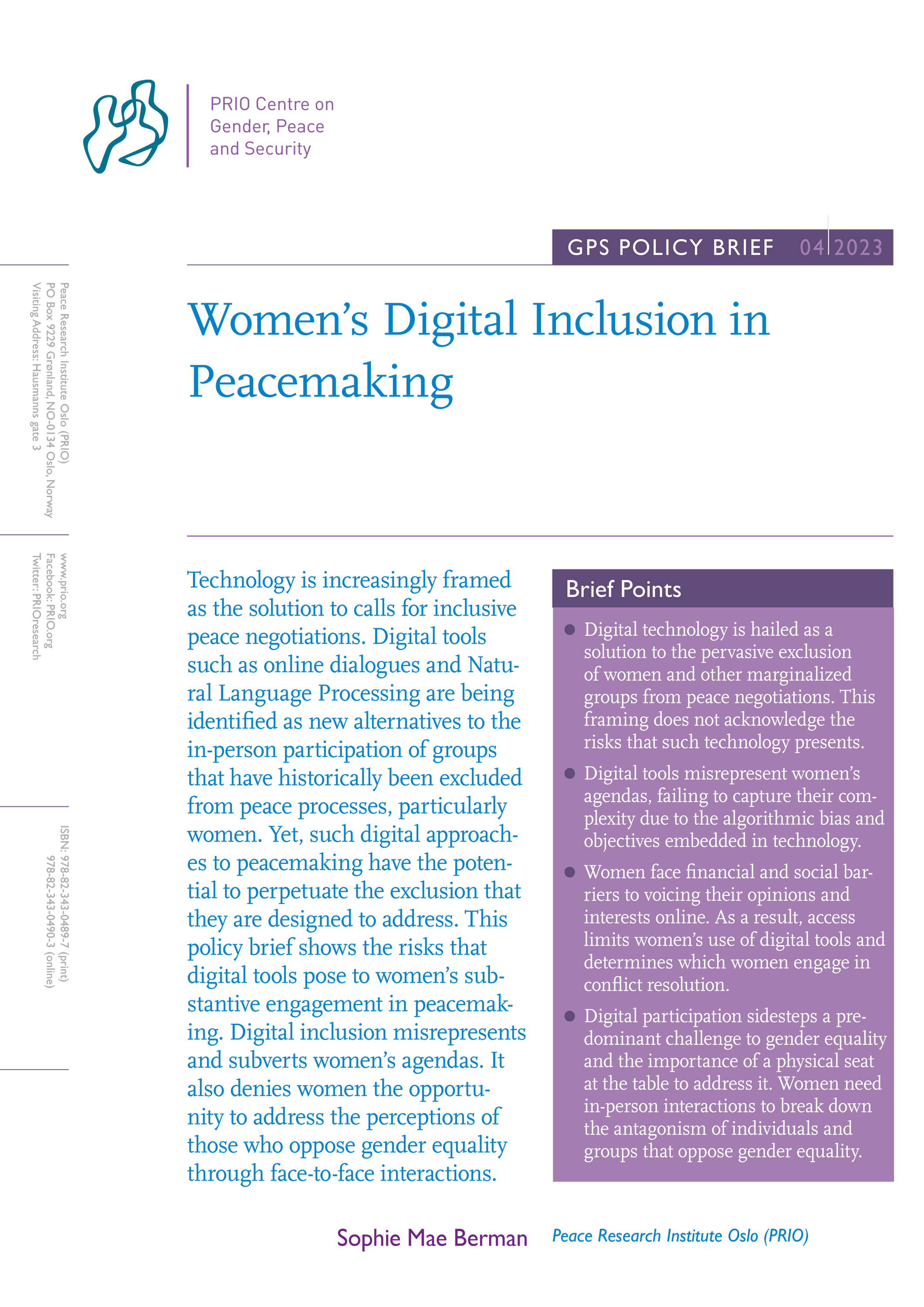 Front cover of publication