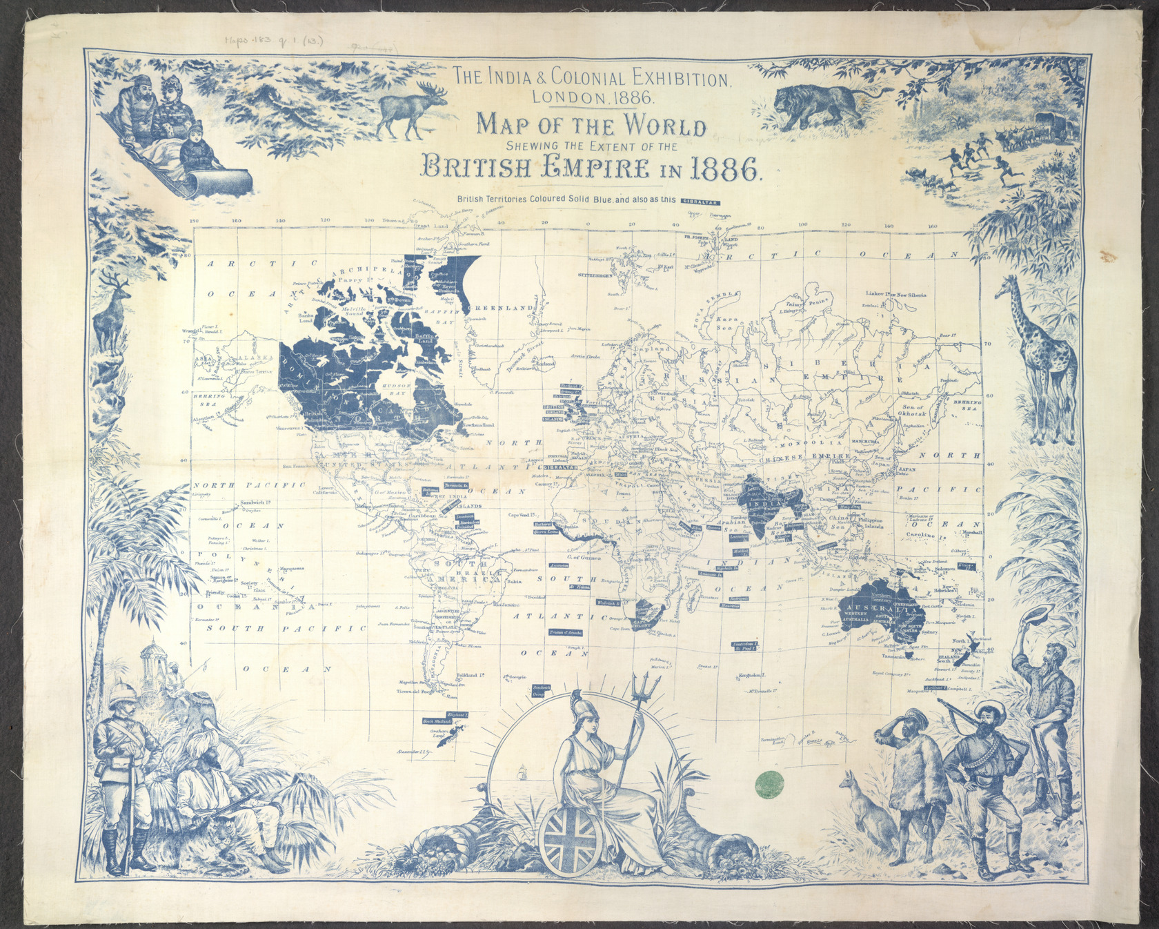 Map of the British Empire from the India & Colonial Exhibition in London, 1886.