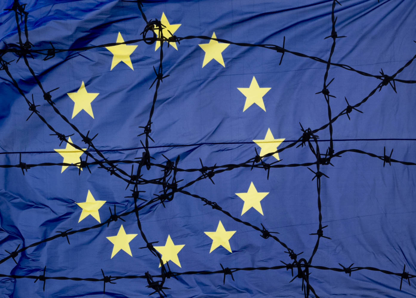 EU flag with barbed wire. Photo: Getty Images