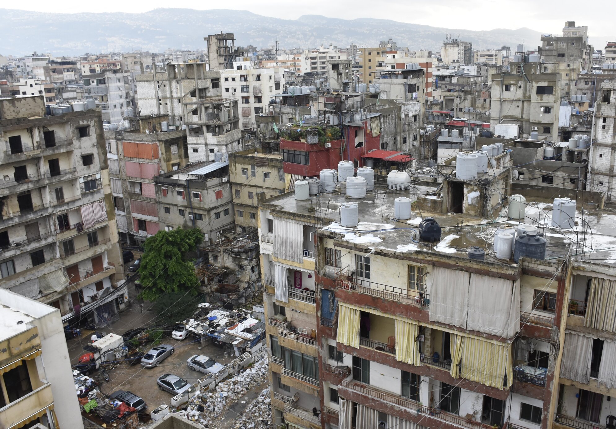 A view from Burj El Barajneh Palestinian refugee camp located in Beirut, Lebanon. Photo: Mahmut Geldi/Anadolu Agency via Getty Images