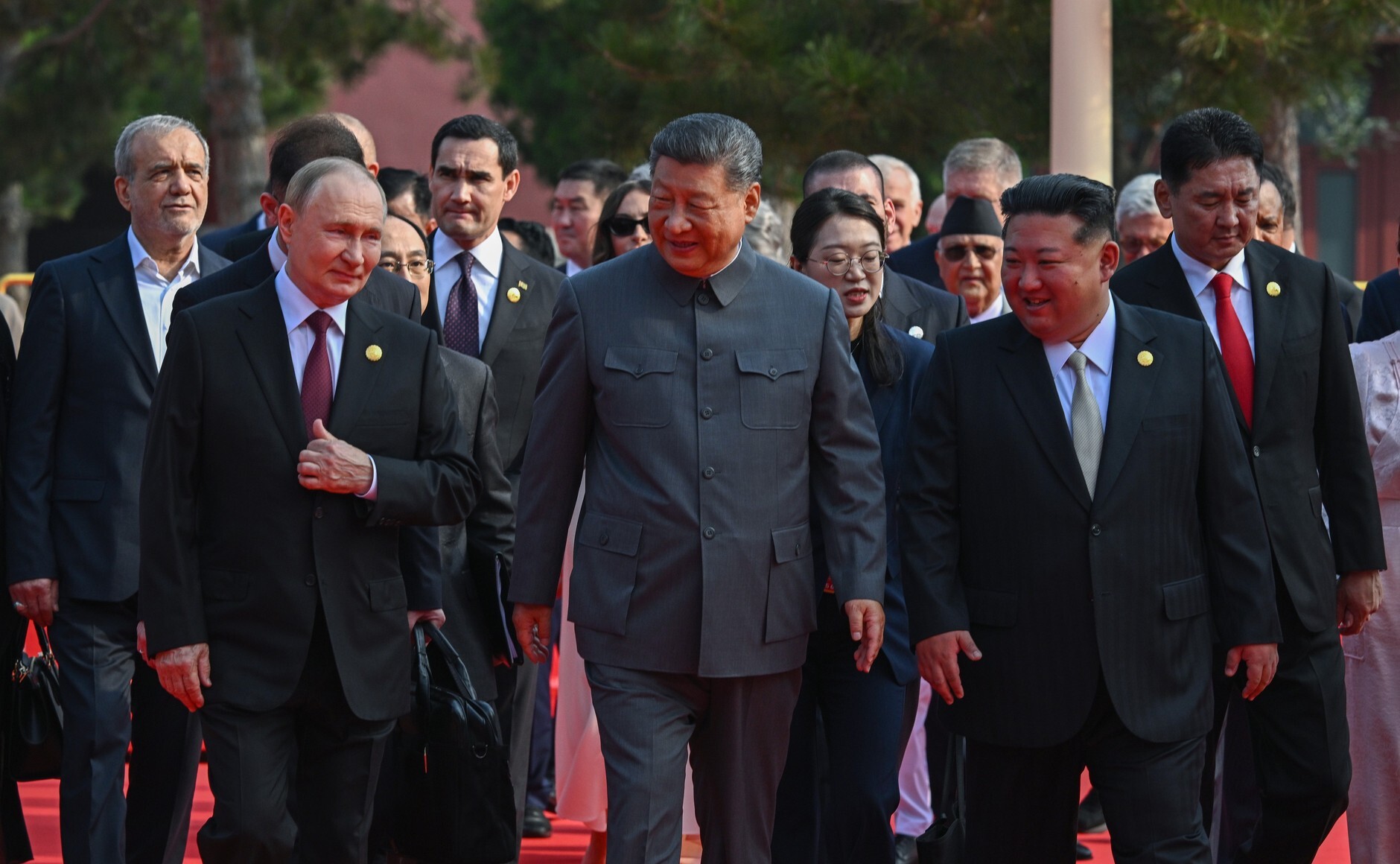 Xi Jinping, Kim Jong Un and Vladimir Putin in Beijing, September 2025. Photo: Anadolu / Getty Images