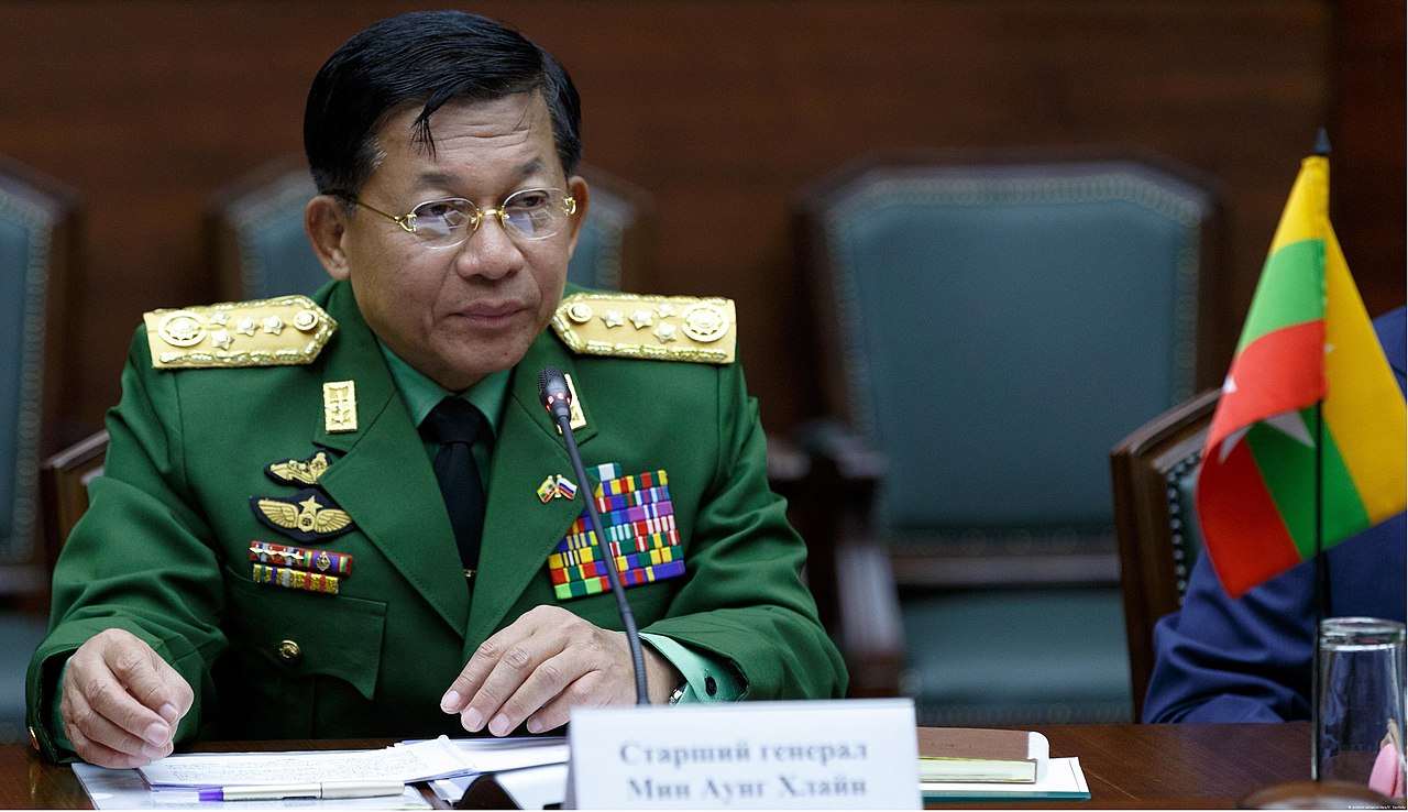 SAC Chairman Senior Gen. Min Aung Hlaing. Vadim Savitsky, mil.ru / Wikimedia Commons