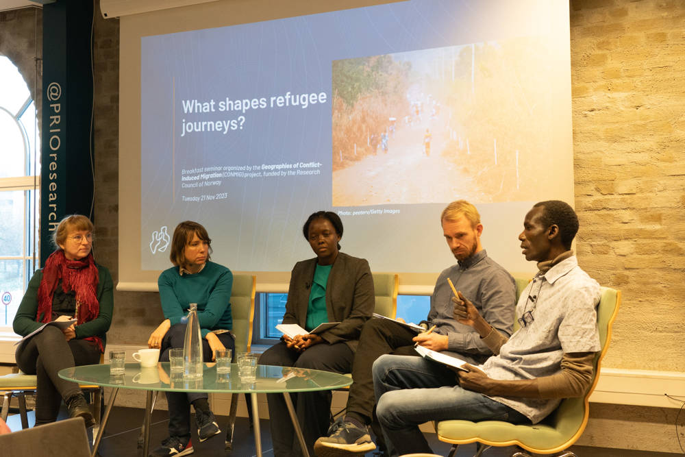 From left: Tale Hungnes, Maria Gabrielsen Jumbert, Sarah Khasalamwa-Mwandha, Andreas Forø Tollefsen, and Emmanuel Viga.