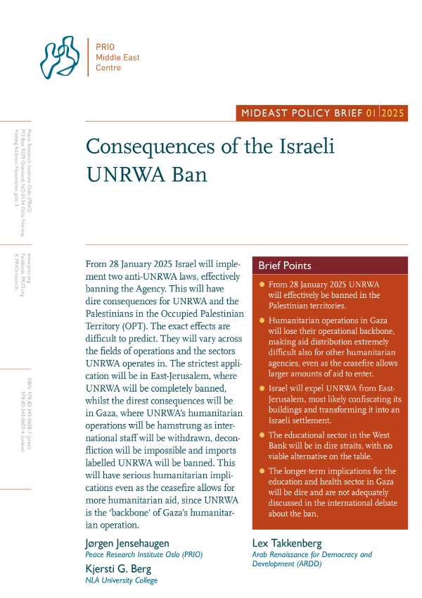 Cover - MidEast Policy Brief 1, 2025. PRIO