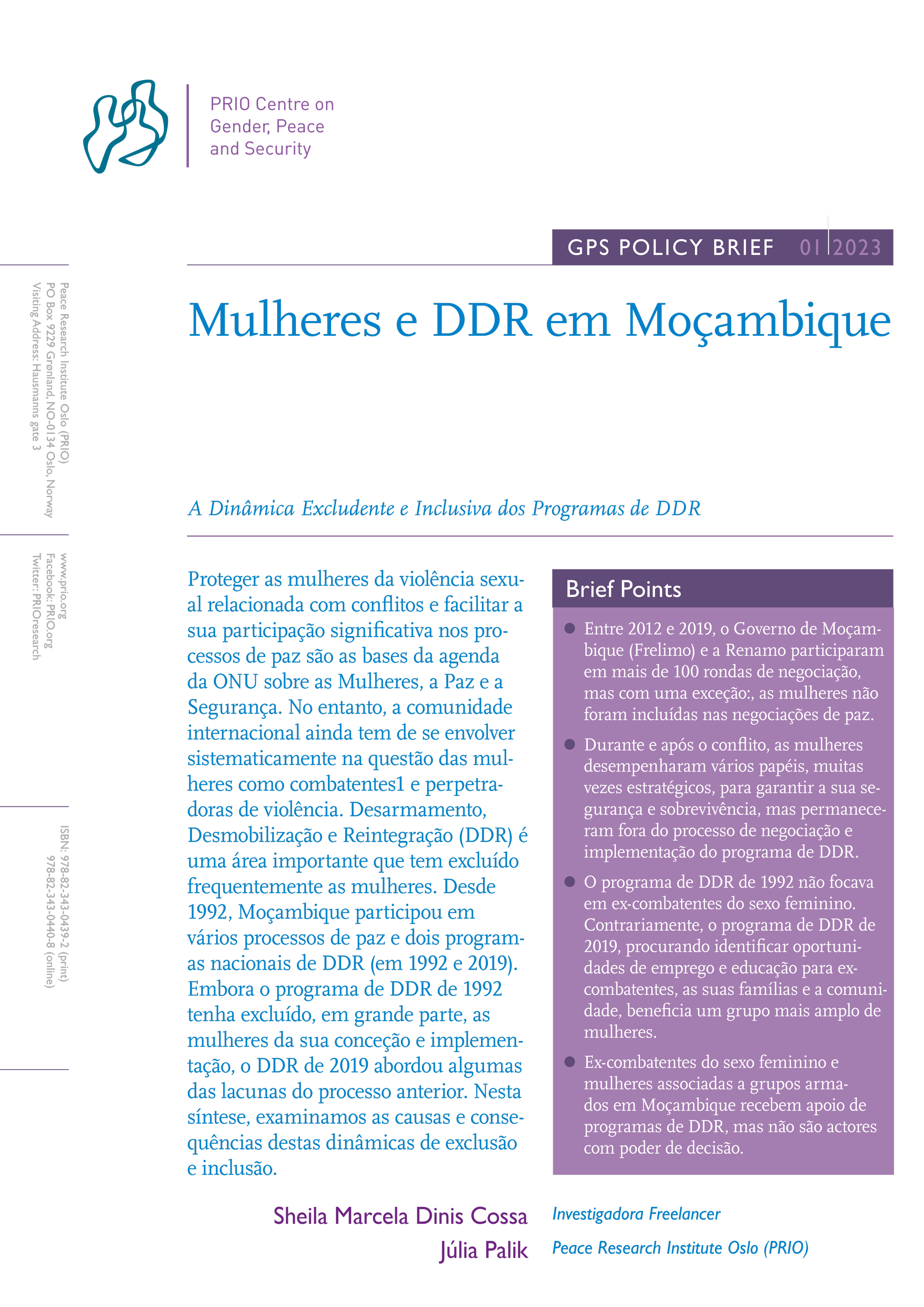 Mulheres E Ddr Em Moçambique A Dinâmica Excludente E Inclusiva Dos Programas De Ddr Peace 6670