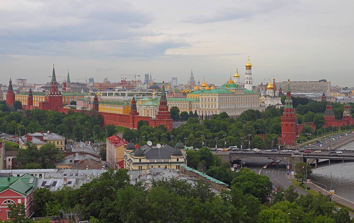 Moscow, Russia. General view of the Moscow Kremlin. Photo: A.Savin, WikiCommons