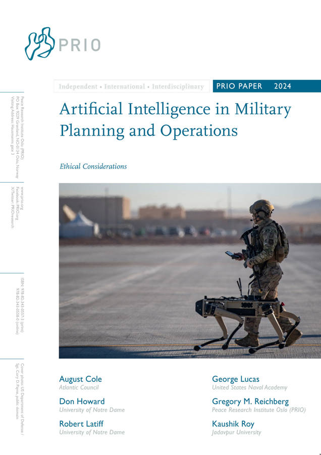 Cover - Artificial Intelligence in Military Planning and Operations, PRIO Paper 2024. PRIO