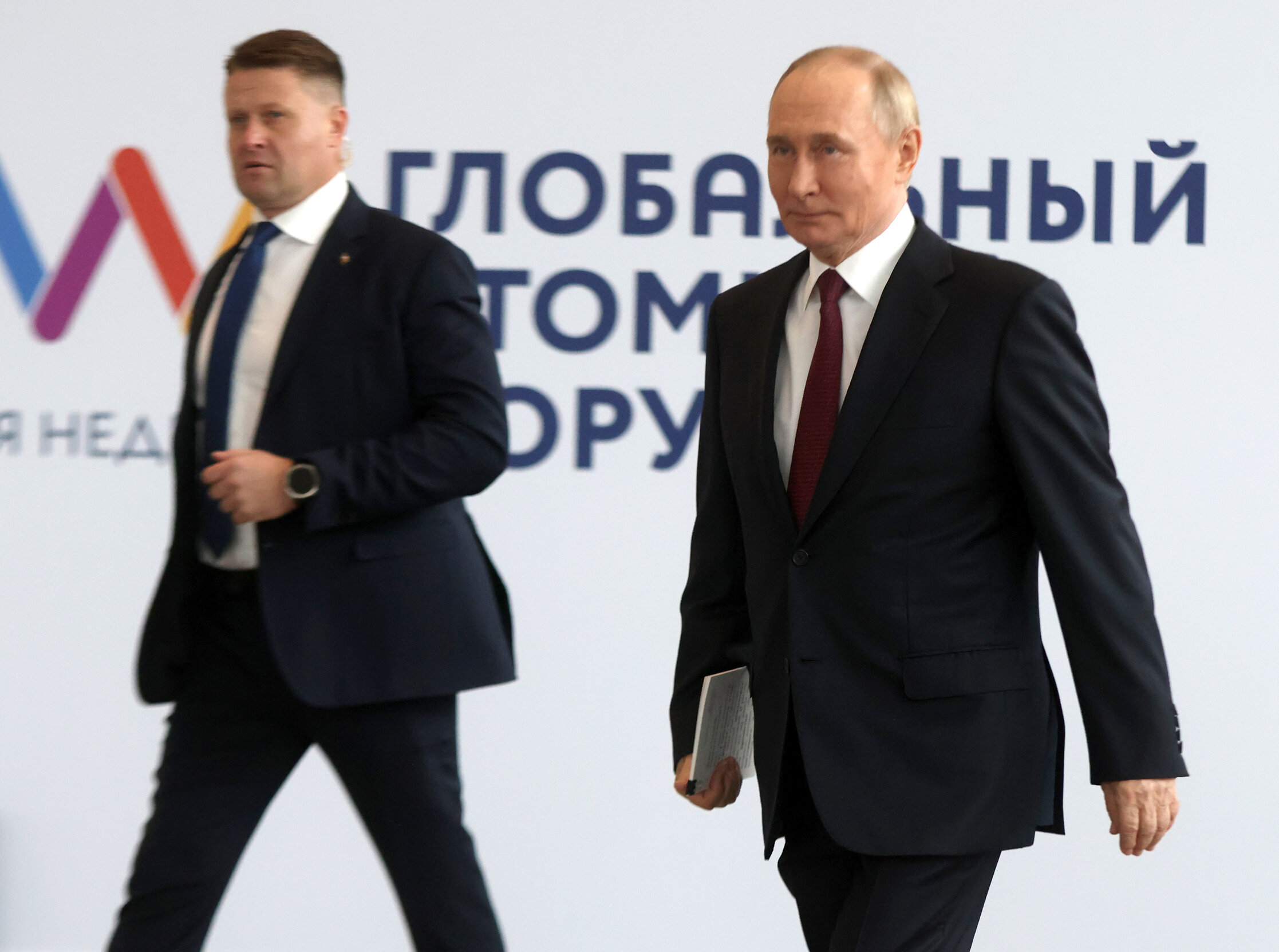 Putin enters the Global Atomic Forum at the World Atomic Week on September 25, 2025 in Moscow. Photo: Getty Images