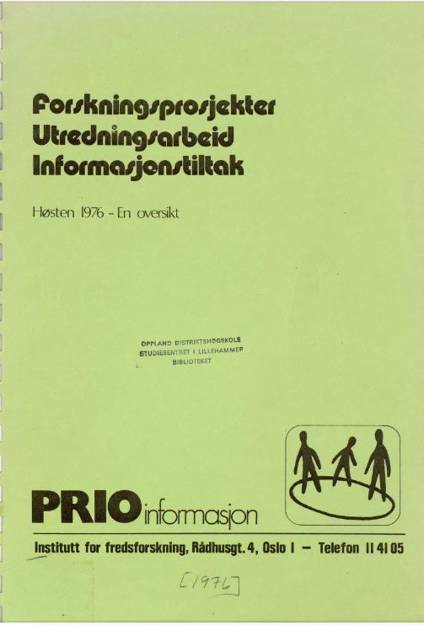 Forskningsprosjekter, utredningsarbeid, informasjonstiltak høsten 1976 – en oversikt