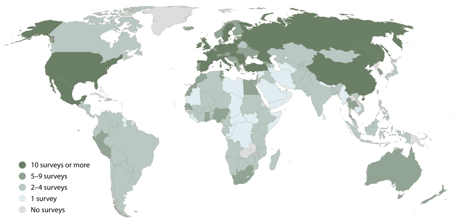 Migration aspirations survey coverage (Mjelva and Carling 2023). Illustration: CC-BY