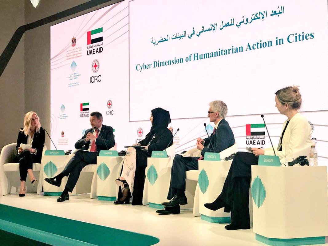 PRIO Research Professor participating in a panel debate chaired by H.E. Reem bint Ebrahim al-Hashimy, Minister of State for International Cooperation of the United Arab Emirates. Photo: ICRC GCC
