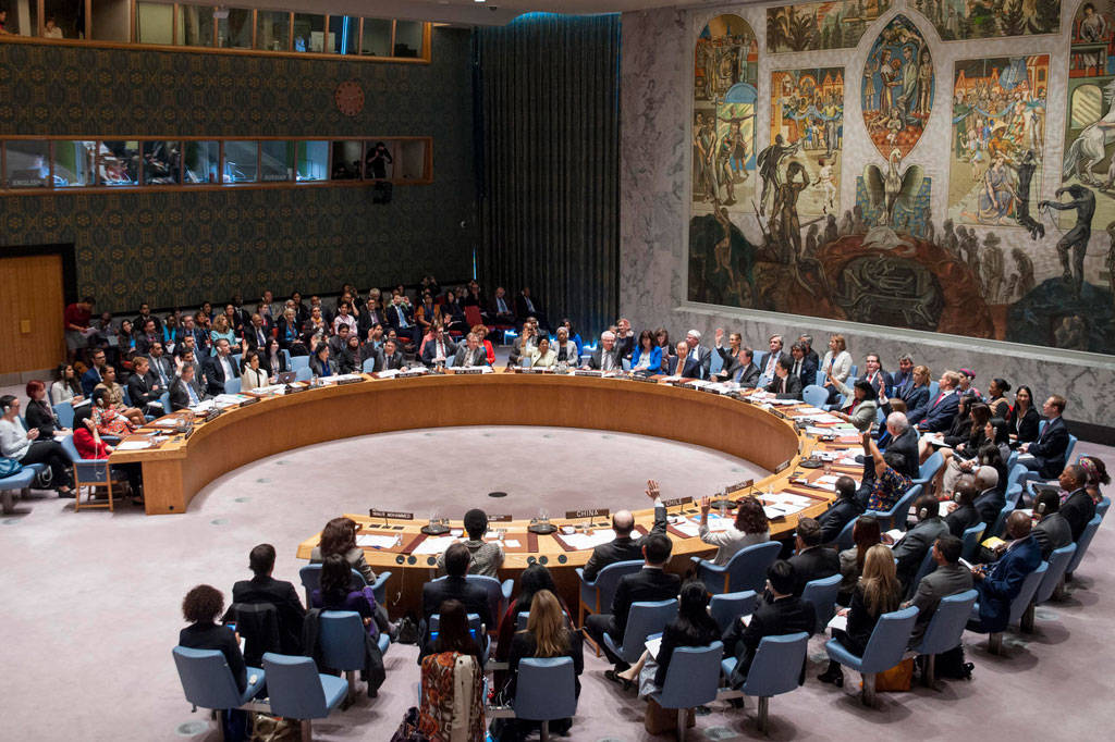 Members of the UN Security Council adopt a new resolution on Women, Peace and Security,13 October 2015. Photo:. UN Photo